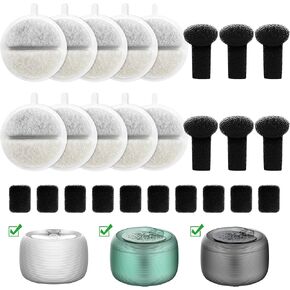 10 عبوات من فلتر نافورة المياه للقطط و10 عبوات من إسفنجات مضخة المياه و6 عبوات من الإسفنج الممتص للصوت، فلتر نافورة مياه للحيوانات الأليفة متوافق مع نافورة مياه للقطط سعة 84 أونصة سائلة/2.5 لتر in Kuwait