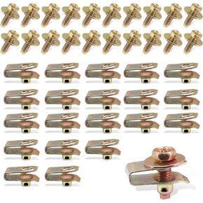 40 PCS Body Bolts, U-Nuts Clips, Bumper Push-Type Fasteners, Mud Flaps Retainers, Automobile Universal Accessories, for Most Cars, Trucks and Vans (Gold)