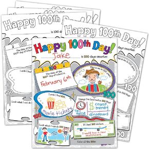 Teacher Created Resources Happy 100Th Day Poster Pack, Black, white, 17 x 22 Inch