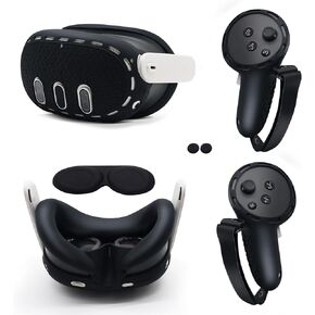 ملحقات IFOYO 5 في 1 من السيليكون، مجموعة حافظة واقية VR لـ Meta Quest 3، غطاء مقبض وحدة التحكم، غطاء VR Shell، غطاء الوجه، غطاء العدسة الواقية لـ Oculus Quest 3 (برتقالي)