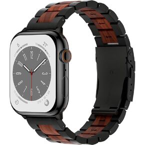 Wolait Compatible with Apple Ultra Watch Band 49mm 45mm 44mm 42mm 41mm 40mm 38mm,Lightweight Wooden Band for iWatch Ultra 2 Band SE/Series 9/8/7/6/5/4/3/2/1men women