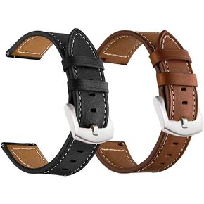 LDFAS Compatible for Fossil 22mm Band, (2 Pack) Leather Strap Compatible for Fossil Gen 5 Carlyle/Julianna/Garrett HR, Q Explorist Gen 4/3, Sport 43mm, Gen 5E 44mm Smartwatch in Kuwait