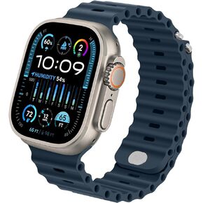 أساور Anlinser متوافقة مع سوار ساعة Apple 49 مم 45 مم 44 مم 42 مم، حلقة رياضية قابلة للتعديل مصممة لساعة Apple Watch Ultra 2/Ultra SE Series 9 8 7 6 5 4 3 (برتقالي/أسود)