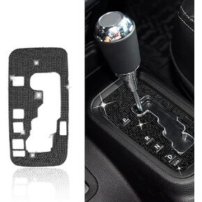 ASUBHA Bling Gear Shift Box Frame Cover Trim Sticker, Wrangler Gear Shift Box Cover Trim Sticker Compatible with Wrangler 2012-2018, Bling Car Interior Accessories for Women Men (Black) in Kuwait