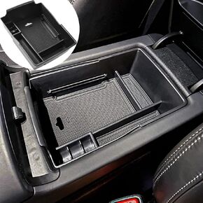 منظم وحدة التحكم المركزية TACORBO متوافق مع Hyundai Santa Fe TM 2021-2022 2023 & Santa Fe SEL 2022+ ملحقات صندوق تخزين ثانوي لمسند الذراع، صينية صندوق قفازات داخلية ABS، أسود
