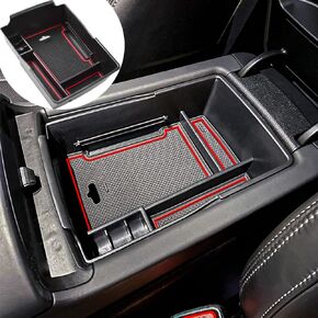 TACORBO Center Console Organizer Compatible with Hyundai Santa Fe TM 2021-2022 2023 & Santa Fe SEL 2022+ Accessories Armrest Secondary Storage Box, ABS Insert Glove Box Tray, Black