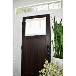 Small Front Door Curtain Washable (24"w x 18"L Bright white)