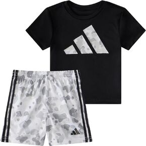 adidas baby-boys Short Sleeve T-shirt and Printed Shorts 2-piece SetShorts Set
