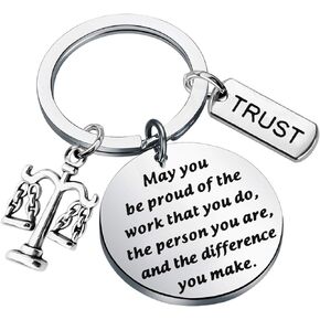 AKTAP Law School Graduation Keychain Lawyer Gift Scales of Justice Jewelry May You be Proud of The Work That You Do Key Rings for New Lawyer