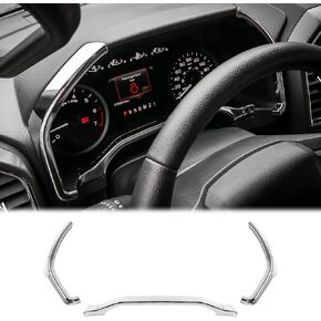 Voodonala Chrome Dashboard Trim for 2015 2016 2017 2018 2019 2020 Ford F150 F250 F350 Super Duty(Chrome, 3pcs/Set)