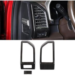 RT-TCZ for F150 Air AC Vents Cover Trim Frame for Ford F150 2015-2020 Black Wood Grain Interior Accessories 2pcs