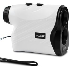 Golf Rangefinder with Slope, 550 Yards Laser Range Finder Golfing, 6.5X Magnification, Flag Pole Locking Vibration, Rechargeable Distance Range Finders White