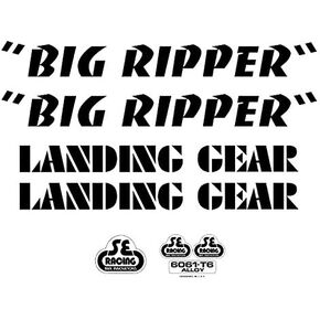 مجموعة ملصقات SE Bikes Big Ripper باللون الأسود