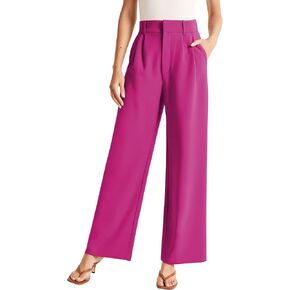 Sarin Mathews High Waisted Wide Leg Pants for Women Business Casual Dress Pant Palazzo Long Work Trousers with Pockets in Kuwait