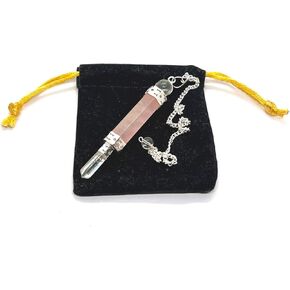 GEMSCITE Rose Quartz Wand Pendulum Crystal Therapy Genuine Healing Reiki in Kuwait