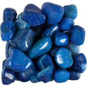 Pachamama Essentials Blue Agate Tumbled - Healing Stone - Crystal Healing 20-25mm (1)