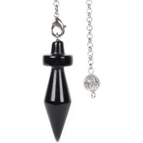 Natural Amethyst Dowsing Pendulum 46mm Crystal Healing Chakra Point Bullet Pendulum