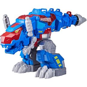 Transformers Dinobot Adventures Optimus Prime T-Rex Converting Toy with Lights and Sounds, 9+ Inch Action Figure, Ages 3 and Up