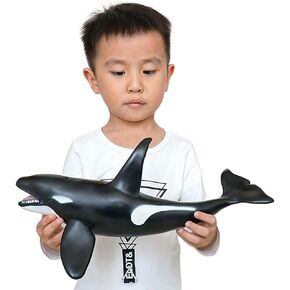 Simulated Ocean Big Animal, One pc 15Inch Soft Filled Rubber Sea Educational Toys (Killer Whale)