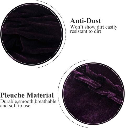 Upright Piano Cover, Colorfast Pleuche Full Piano Dust Proof Decorated Cover(Purple) in Kuwait