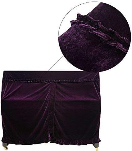 Upright Piano Cover, Colorfast Pleuche Full Piano Dust Proof Decorated Cover(Purple) in Kuwait
