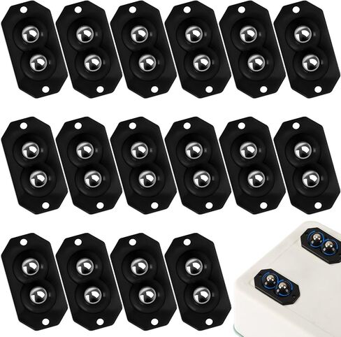 NOVWANG Mini Caster Wheels 24Pcs, Appliance Rollers Stainless Steel Double Bead Self Adhesive Caster Wheels Sturdy Sticky Swivel Pulleys Universal Wheels for Kitchen, Box, Small Appliance Slider in Saudi Arabia