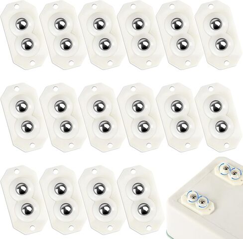 NOVWANG Mini Caster Wheels 24Pcs, Appliance Rollers Stainless Steel Double Bead Self Adhesive Caster Wheels Sturdy Sticky Swivel Pulleys Universal Wheels for Kitchen, Box, Small Appliance Slider in Saudi Arabia