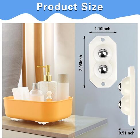 NOVWANG Mini Caster Wheels 24Pcs, Appliance Rollers Stainless Steel Double Bead Self Adhesive Caster Wheels Sturdy Sticky Swivel Pulleys Universal Wheels for Kitchen, Box, Small Appliance Slider in Saudi Arabia