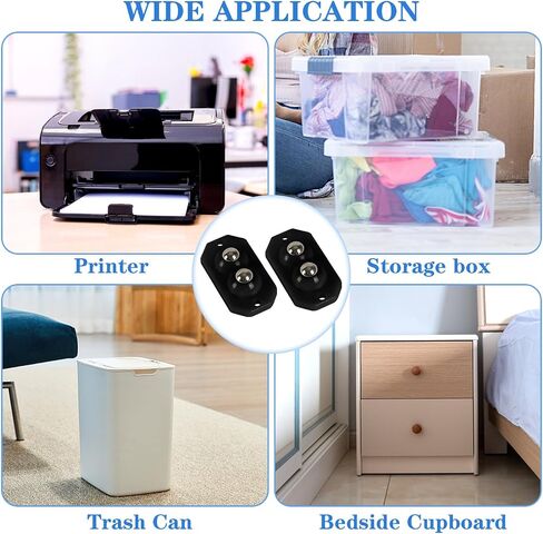 NOVWANG Mini Caster Wheels 24Pcs, Appliance Rollers Stainless Steel Double Bead Self Adhesive Caster Wheels Sturdy Sticky Swivel Pulleys Universal Wheels for Kitchen, Box, Small Appliance Slider in Saudi Arabia