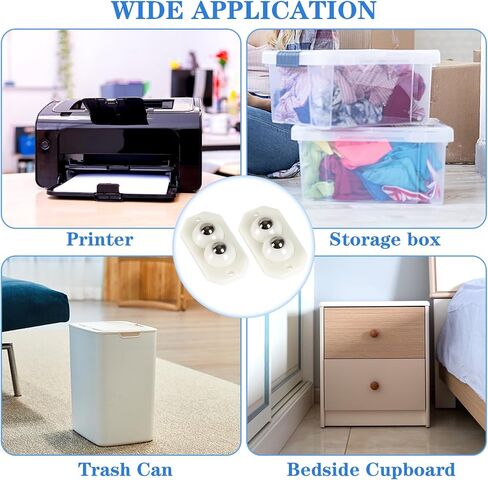 NOVWANG Mini Caster Wheels 24Pcs, Appliance Rollers Stainless Steel Double Bead Self Adhesive Caster Wheels Sturdy Sticky Swivel Pulleys Universal Wheels for Kitchen, Box, Small Appliance Slider in Saudi Arabia