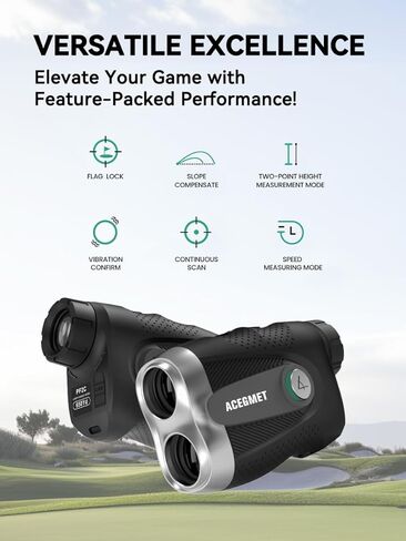 جهاز تحديد نطاق الجولف من ACEGMET مع قياس المنحدر - جهاز تحديد نطاق الجولف بطول 800 ياردة مع اهتزاز قفل الدبوس وتكبير 6X جهاز تحديد نطاق الجولف - قابل لإعادة الشحن، قانوني للبطولات in Kuwait