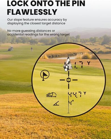 جهاز تحديد نطاق الجولف من ACEGMET مع قياس المنحدر - جهاز تحديد نطاق الجولف بطول 800 ياردة مع اهتزاز قفل الدبوس وتكبير 6X جهاز تحديد نطاق الجولف - قابل لإعادة الشحن، قانوني للبطولات in Kuwait