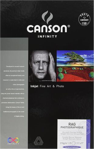 Canson Infinity Rag Photographique Fine Art Paper, 210 Gram, 11 x 17 Inch, 25 Sheets in Saudi Arabia
