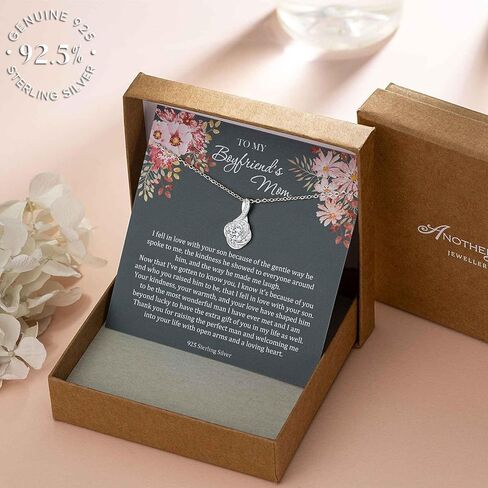 هدية إلى قلادة أمي صديقي، قلادة من الفضة الإسترلينية لا نهاية لها لأم صديقها، هدايا عيد ميلاد الأم للأصدقاء والأم من صديقة in Kuwait