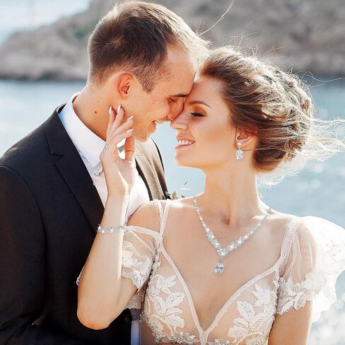 3 Pcs Rhinestone Jewelry Set for Women Rhinestone Earrings Rhinestone Necklace Bracelet Prom Jewelry Wedding Jewelry Sets Bridal Jewelry Set Costume Jewelry for Women Girls Bridesmaid in Saudi Arabia