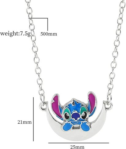 غرزة قلادة قلادة على شكل قمر القلائد أنيمي سحر غرزة أوهانا يعني الأسرة مجوهرات هدية للمراهقين فتاة/بنين/النساء/الرجال in Kuwait