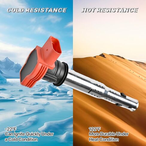 حزم ملف الإشعال UF529 Spark Plug 4644 مجموعة من 4 متوافقة مع 2005 2006 2007 2008 2009 2010 2011 2012 2013 2014 2015 2016 VW Jetta GTI Rabbit Golf Passat CC Tiguan Audi A3 A4 A5 R8 A6 A7 Q7 S4 TT in Kuwait