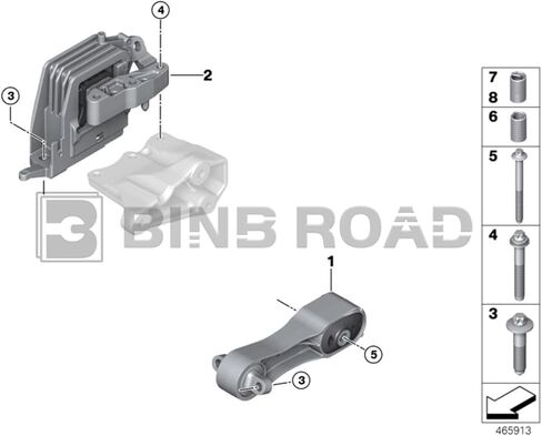 3PC Engine Mount Transmission Motor Mount 22116885778 + 22116885934 + 22316853449 Compatible with BMW X1 X2 Mini F56 F55 F54 F60 2013-2019 in Saudi Arabia