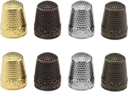 The Lord of the Tools 8Pcs Pure Copper Thickened Thumb Thimble Finger Protectors Sewing Thimble Finger Protectors Gold Silver Bronze Red Bronze 24x18x14mm in Saudi Arabia