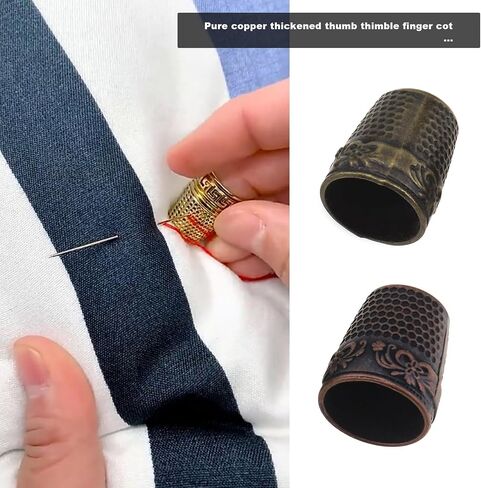 The Lord of the Tools 8Pcs Pure Copper Thickened Thumb Thimble Finger Protectors Sewing Thimble Finger Protectors Gold Silver Bronze Red Bronze 24x18x14mm in Saudi Arabia