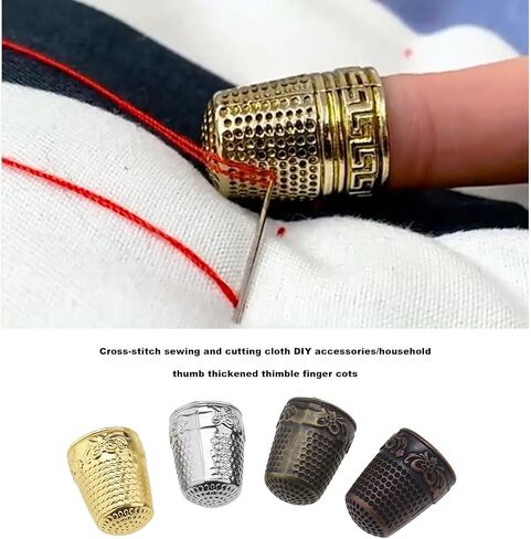 The Lord of the Tools 8Pcs Pure Copper Thickened Thumb Thimble Finger Protectors Sewing Thimble Finger Protectors Gold Silver Bronze Red Bronze 24x18x14mm in Saudi Arabia