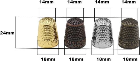 The Lord of the Tools 8Pcs Pure Copper Thickened Thumb Thimble Finger Protectors Sewing Thimble Finger Protectors Gold Silver Bronze Red Bronze 24x18x14mm in Saudi Arabia
