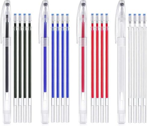 4 قطع أقلام قابلة للمسح بالحرارة مع 20 عبوة لخياطة اللحف، أقلام تحديد النسيج القابلة للمسح بالحرارة، قلم تحديد النسيج المختفي بدرجة الحرارة العالية لصناعة الملابس والأقمشة in Kuwait