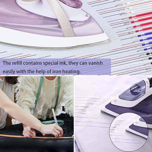 4 قطع أقلام قابلة للمسح بالحرارة مع 20 عبوة لخياطة اللحف، أقلام تحديد النسيج القابلة للمسح بالحرارة، قلم تحديد النسيج المختفي بدرجة الحرارة العالية لصناعة الملابس والأقمشة in Kuwait