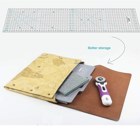 Folding Quilting Ruler 5.9 inch x 23.6 inch, Fold to 5.9 inch x 5.9 inch, Easy to Carry Easy to Storage in Saudi Arabia