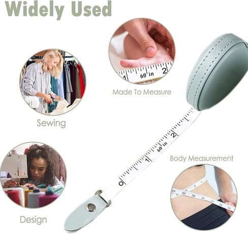 3 عبوات من أشرطة قياس مزدوجة الجوانب قابلة للسحب، بطول 60 بوصة (1.5 متر)، مثالية لقياس نسيج الجسم، والخياطة، والخياطة، والحياكة، والحرف اليدوية، وفقدان الوزن. in Kuwait