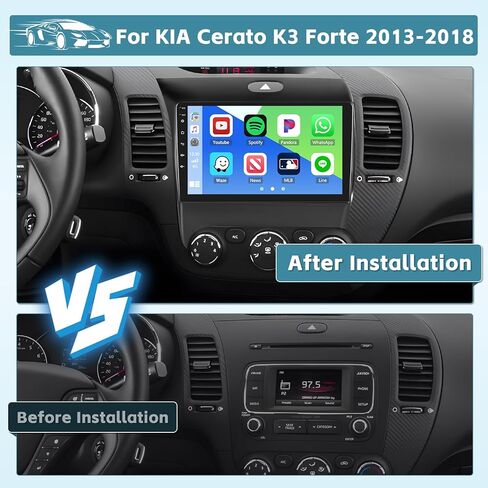 4G+64G Android 13 Car Stereo for 2013-2018 KIA Cerato K3 Forte Radio, 9 Inch IPS Touch Screen Radio with Wireless Apple Carplay Android Auto, Bluetooth GPS WiFi 32EQ DSP FM RDS SWC+Mic, AHD Backup Cam in Kuwait
