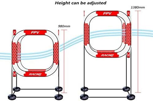 FPV Racing Gate Obstacle Avoidance Training RC Drone FPV Racing Gate Flying Crossing Door with Base780mm Red and White in Kuwait