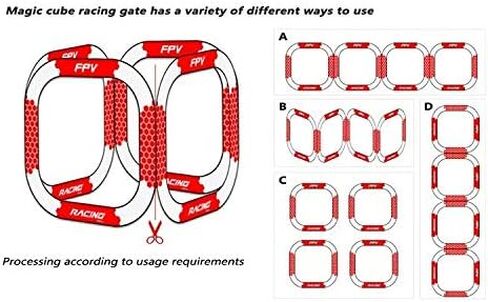 FPV Racing Gate Obstacle Avoidance Training RC Drone FPV Racing Gate Flying Crossing Door with Base780mm Red and White in Kuwait