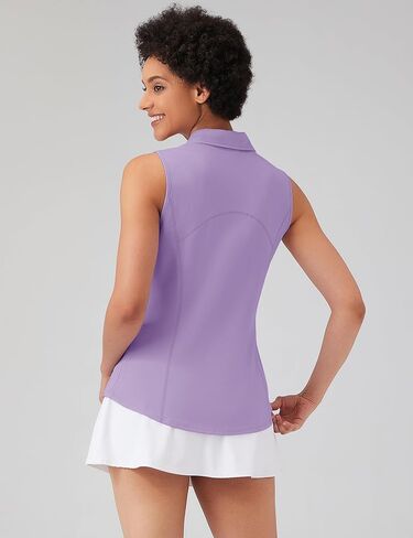 قمصان LOMON النسائية بسحاب ربع رياضي بدون أكمام للتمرين، قمصان صيفية كاجوال بدون أكمام من Racerback in Kuwait